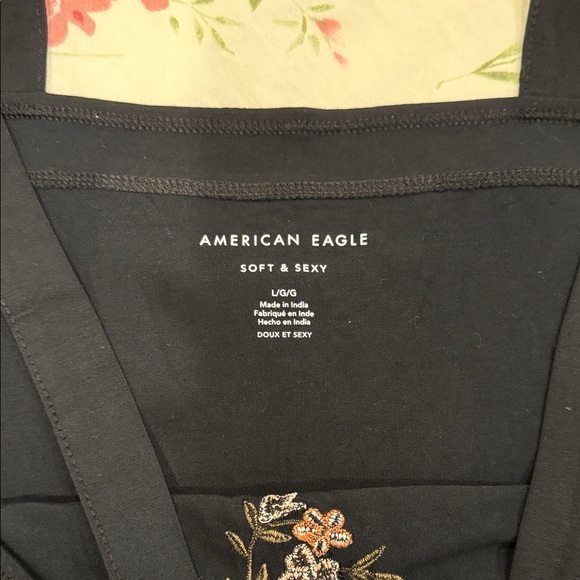 American Eagle Outfitters Black Tank with Embroidery - Picture 3 of 3